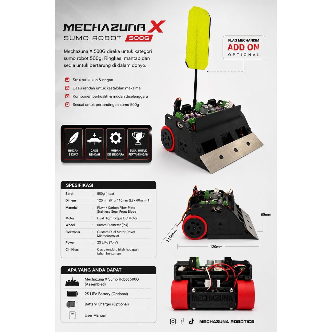 2 MechaZUNA-X Advanced Sumo Robot 500G Auto - Image 1